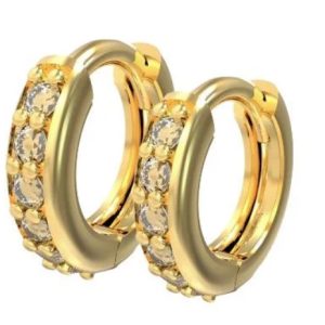 BRINCO DE MOEDA ARGOLINHA P. C/12 PEDRAS