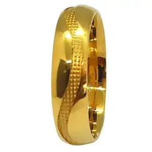 ALIANÇA DE MOEDA 6 MM ABAULADA ZIG ZAG